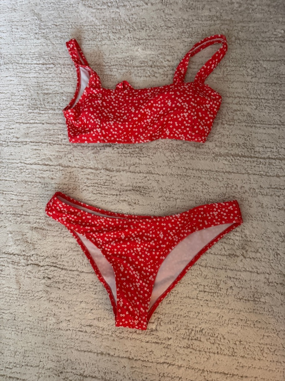 SHEIN Red Floral Two-Piece Bikini